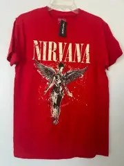 Nirvana In Utero Red Boyfriend Fit Girls T-Shirt XL