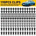 Set of 190 pcs Car Body/Bumper Push Pin Rivet Retainer Trim Moulding Clip Parts