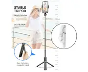 Selfie Stick Monopod Tripod Bluetooth Remote Shutter For 11 White