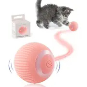 Intelligent Indoor Automatic Moving Ball Puzzle Dispel Boredom USB Charging Pet Toy with Light, (Pink)