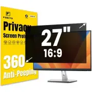 F FORITO 27 Inch 16:9 360°Privacy Screen Protector for Computer Monitor, Re