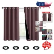 Contemporary Dry Rose Blackout Curtains for Bedroom & Living Room - Set of 2
