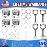 4 Set Connecting Rods & Pistons Rings for Hyundai Kia Accent Rio 1.6L Turbo STD