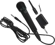 Kisangel Wired Wireless Dual Microphone Kit 2in1 Handheld Fashionable Design Light Weight Jack 8-20m Range Random Color