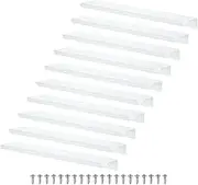 uxcell 10-Pack Cabinets Drawers Edge Pulls, 7.87" Aluminum Drawer Edge Pulls Concealed Tab Handle for Wardrobe/Kitchen Drawers/Cabinet Doors/Furniture [Matte White]