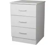 Redfern Bedside Table, White, Melamine Laminate Board, Bedroom Furniture