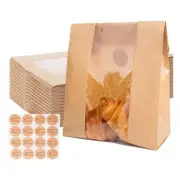 100 Packs Bread Storage Bags with Clear Window Bread Bags with Seal6907