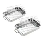 Premium Stainless Steel Oven Pan Grill Rack Baking Roaster Tin Built to Last
