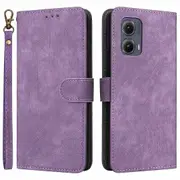 For Motorola Edge (2024) 5G Leather Case RFID Blocking Wallet Phone Cover with Strap