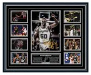 DAVID ROBINSON SAN ANTONIO SPURS SIGNED PHOTO POSTER L/E FRAMED MEMORABILIA