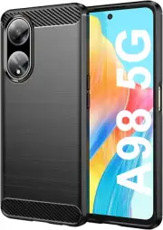 Case Oppo A98 5G, Oppo F23 5G, Shock-Absorption Brushed Flexible Soft Carbon Fib