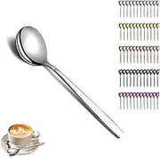 Berglander Silver Teaspoon Set of 12, Shiny Stainless Steel Polished Teaspoon Cutlery, Teaspoon Small Dessert Spoon, Dishwasher Safe