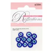 NEW Ribtex Glass Evil Eye Disc Glass Bead 10 Pack By Spotlight