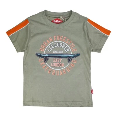 Shirt Boy Lee Cooper, Color Kaki. Sleeves Courtes. Gift for