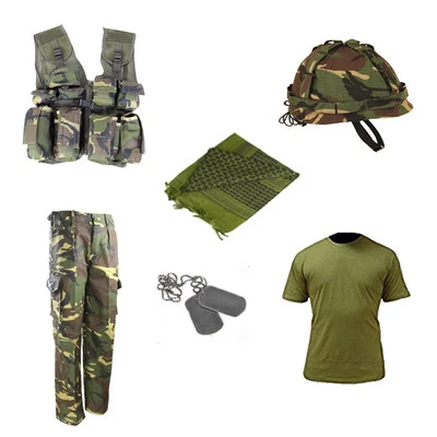 Kids Pack E Army Military Outdoor Fancy Dress Up Soldier Camo MTP/DPM