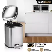 1.6 Gallon Rectangular Step On Trash Can Kitchen Garbage Bin Home Office Dustbin