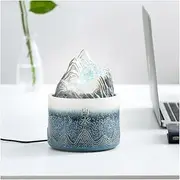 Indoor Water Fountains Zen Relaxation Tabletop Feng Shui Ball Water Fountain with Led Light Mountain and River Desktop Fountains Home Office Decoration Waterfall Fountain