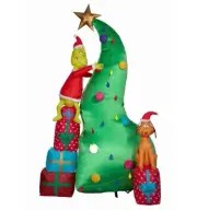 Dr. Seuss 10FT Grinch and Max Decorating Christmas Tree Scene Inflatable