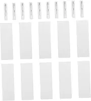 HOMSFOU 10pcs Wooden Blank Name Badges with Pins Reusable DIY Name Tags for Sublimation for Events Engraving and Crafting Wooden Badges