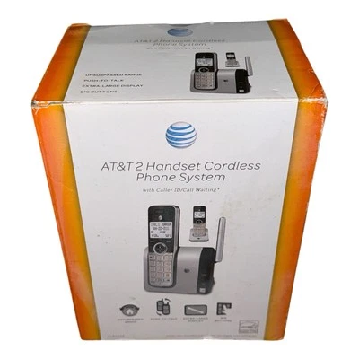 AT&T 2 Handset Cordless Phone System CL81214 Big Buttons & Display Caller ID New