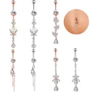 Navel Bar Pendant Belly Button Stud Belly Piercing Bar Ball Ended Curved Bar
