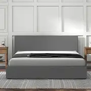Bed Frame Sienna Luxury with Headboard Modern Contemporary Design (King Single, Grey)