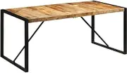 Dining Table Solid Rough Mango Wood, Room Kitchen Set, Dinner, Farmhouse Decor and Wood Home Table(175x90x76 cm)