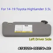 74320-0E074-A0 For 14-19 Toyota Highlander 3.5L Gray Left Driver Side Sun Visor (for: Toyota)