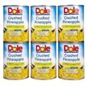 Dole Pineapple CRUSHED in 100% Pineapple Juice, No Sugar Added, 20 oz (6 Cans)