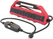 STEELMAN 5 Amp 8 GFCI Power Station with 2-USB Outlets and Detachable Work Light