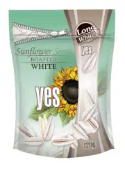 YES LONG WHITE Roasted Sunflower Seeds Unsalted Beer Snacks 120g 4.2oz