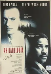 TOM HANKS FULL SIGNATURE Hand Signed PHILADELPHIA Fullsize Poster +BAS COA