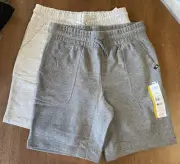2 Pack Boys Or Girls Wonder Nation Shorts Size Large (10-12) Light & Dark Grey.