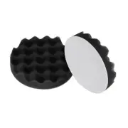 2pcs Buffing Sponge Pads 5" Polishing Wheel Waffle Finishing Grip Pad, Black