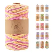 KNOTITUDE 3mm x 97 Yards(90M) Soft 3Ply Twist Variegated Pure Cotton Macram Cord