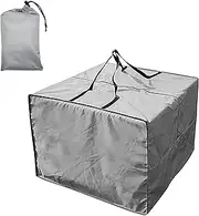 Garden Furniture Cushion Storage Bag WorthPlanet Waterproof 210D Oxford Fabric 83 x 83 x 62cm Furniture Seat Cushions Storage Bag with Handles Zippers and Carrying Bag for Cushions, Patio W200027 (Gray)