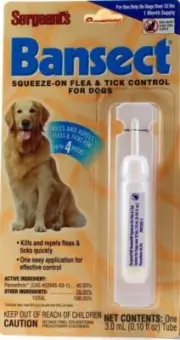 Sergeant's Bansect Flea & Tick Control Squeeze for Dogs 33+ lb. FREE USA SHIP