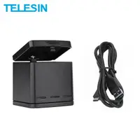 在飛比找蝦皮購物優惠-Telesin 3 槽多功能電池充電器充電收納盒充電盒 2 