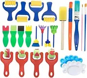 1Set Creative DIY Art Pigment Tray with Paintbrushes for Palette for Kindergarten Painting Tools Safe and Durable for Learning Crafts