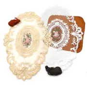 Set of 4 Lace Placemat Coaster Embroidered Floral Doily Hollow Table Cover Home