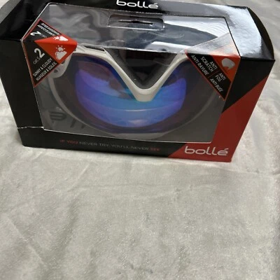 New Bolle Duchess Wht/blue Ski Snowboard Goggles Len Aurora