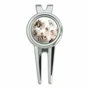 Cool Dudes Dogs in Outfits Golf Divot Repair Tool and Ball Marker