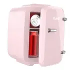 Mini Fridge, 4 Liter/6 Cans Small Refrigerator for Skincare, 110V AC/ 12V Pink