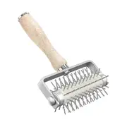 Pbb Pastry Roller With Stainless Steel Spikes Homemade Pizza Tool,prevents Dough From Blistering,pizza[PB] Wood Color