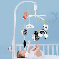在飛比找蝦皮購物優惠-新款嬰幼兒床鈴搖鈴 0-1歲音樂旋轉黑白追視床頭鈴寶寶安撫布