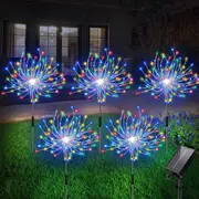 5-IN-1 Solar Firework Lights Water-resistant Outdoor Stake Lights Solar Garden Lights Decorative Sparkles Stake Landscape Light