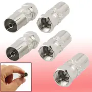 5 Pcs F Type Male to 9.5mm TV PAL Female RF CATV FM Coax Connector Adapter