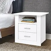 ALFORDSON Bedside Table Wooden Nightstand Cabinet 52 x 40 x 54 cm Storage Drawer Shelves Vintage Bedroom Sofa Side Table for Hallway and Living Room
