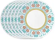 [CORELLE] Global Collection Vitrelle 6-Piece Salad Plates Set, Triple Layer Recycled Glass, Lightweight Eco-Friendly 8-1/2-In Plates Set, Terracotta Dreams