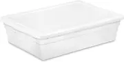 28 Qt Underbed Storage Box, Stackable Bin with Lid, Plastic Container to Organiz